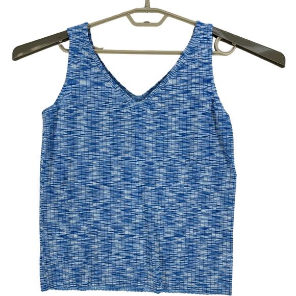 Y2K 2000s Nine West Women Tank Top Size Large Blue V-Neck Retro Casual - Picture 1 of 6